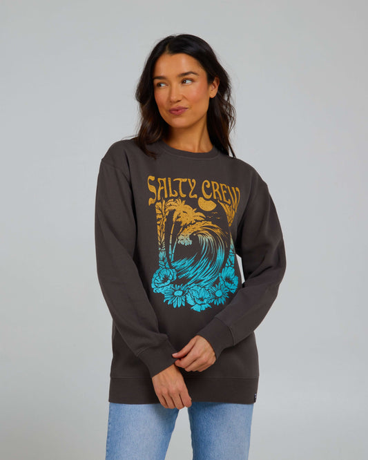 Salty Crew Mujer - Big Wave Crew - Faded Black