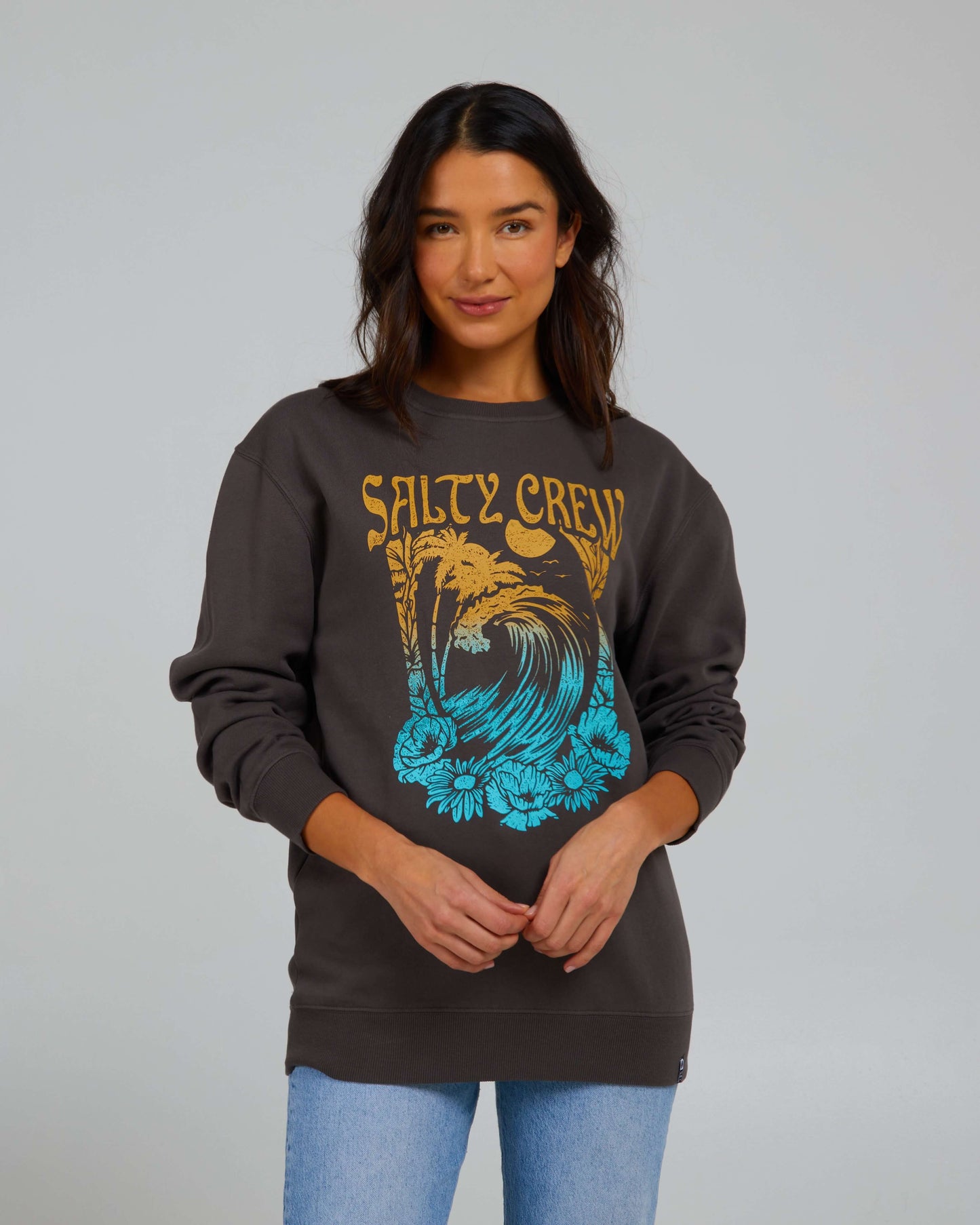 Salty Crew Mujer - Big Wave Crew - Faded Black