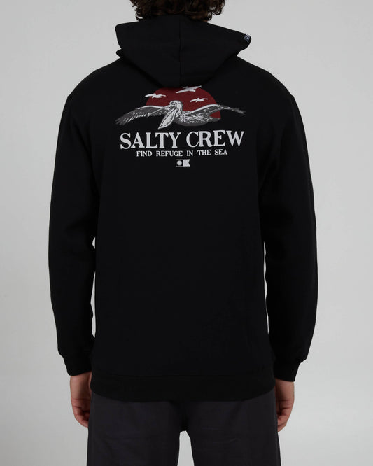 Salty crew FLEECE HOOD SOARIN STANDARD FLEECE - Black in Black