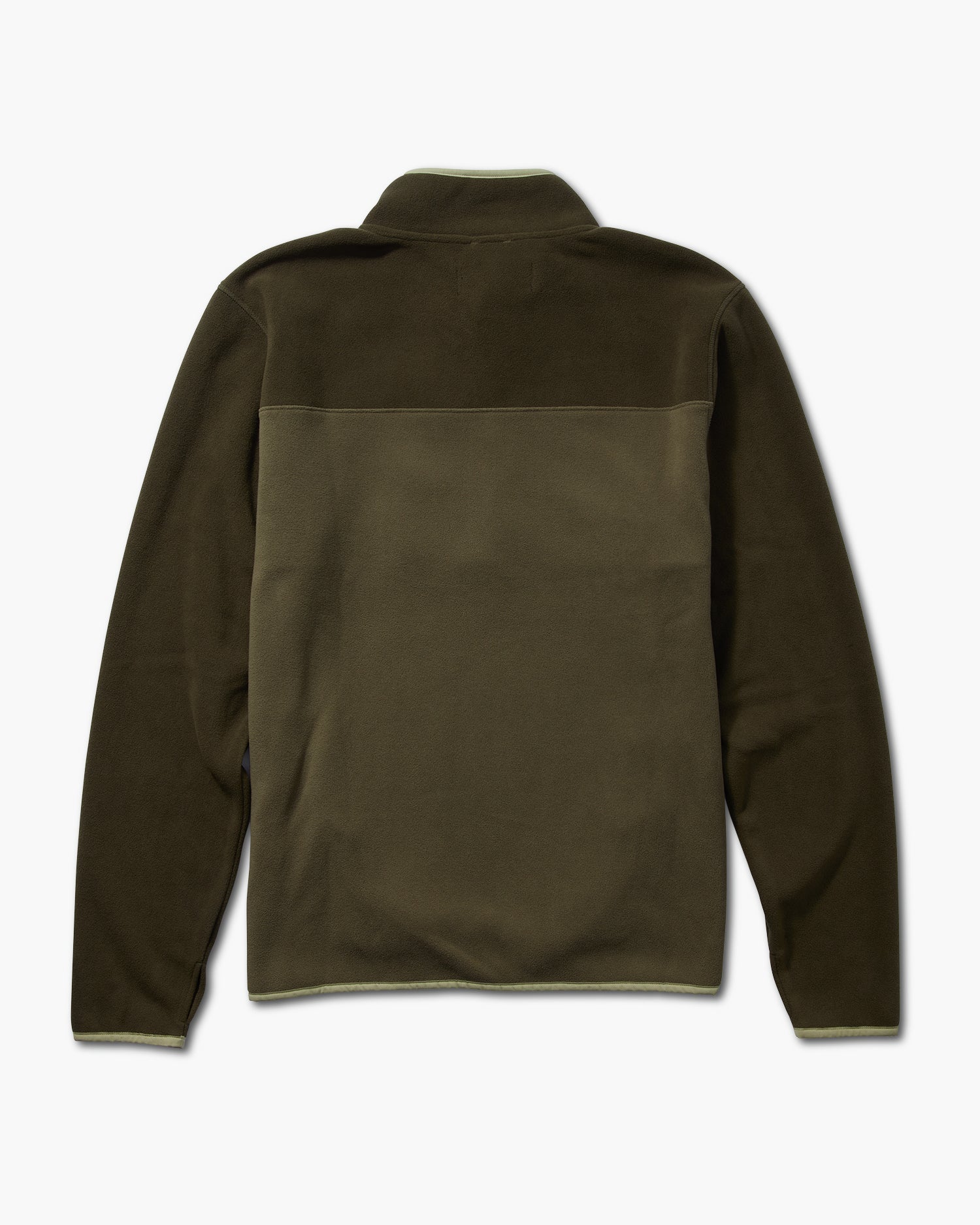 vista traseira do Swellter Mock-Neck Olive Polar Fleece