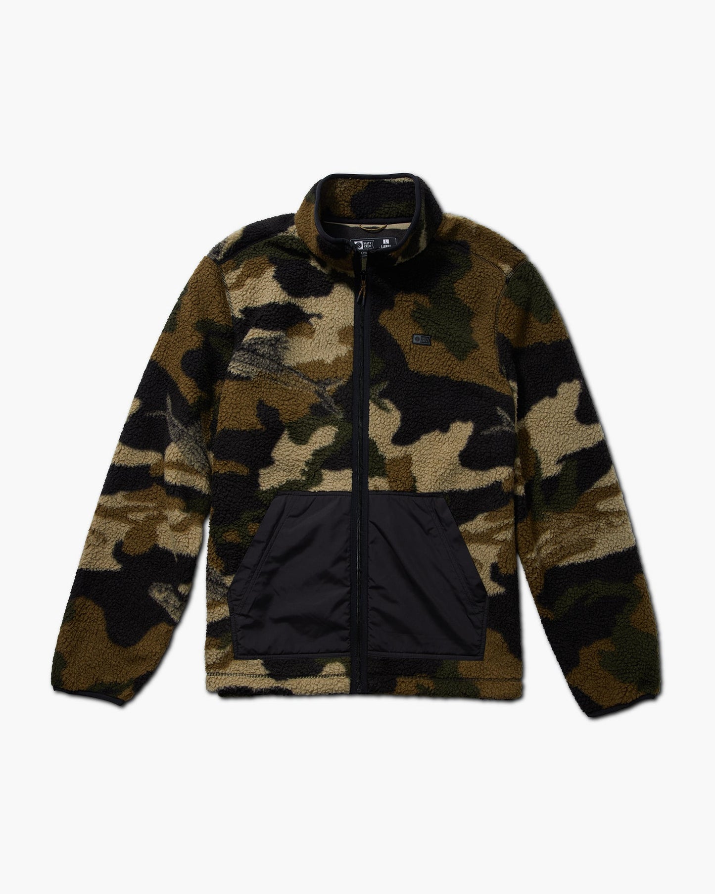 Vista frontal de Swellter High Pile Camo Sherpa Zip