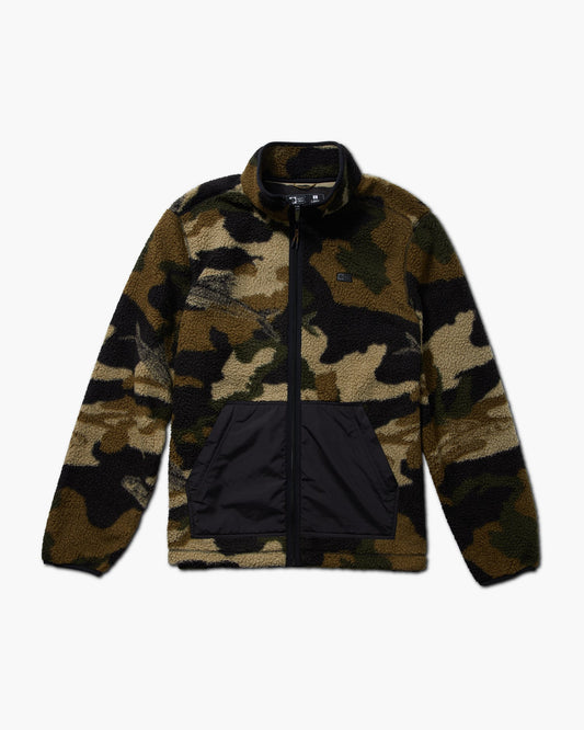 vooraanzicht van Swellter Hoogpolige Camo Sherpa Zip