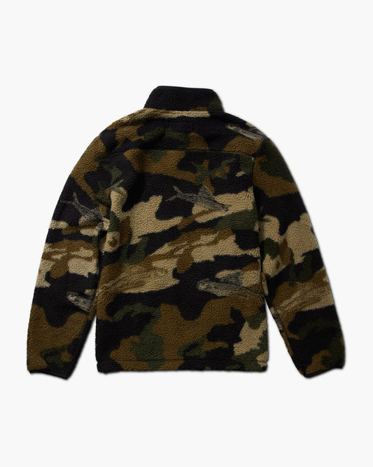 Achteraanzicht van Swellter Hoogpolige Camo Sherpa Zip