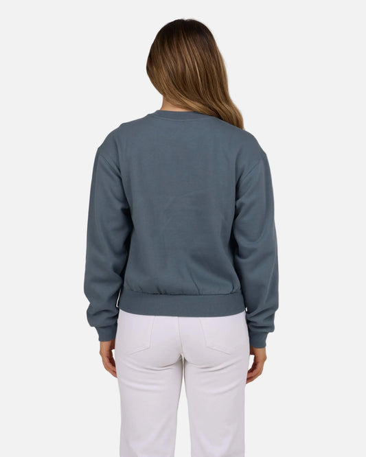 Salty crew FLEECE STANDARD Queen Palm Crew - Fin Blue in Fin Blue