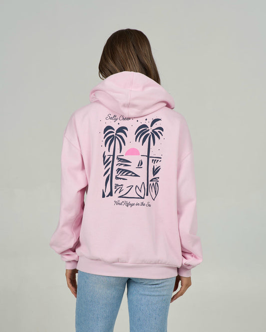 Geo Palm Hoody  - Pink Skies