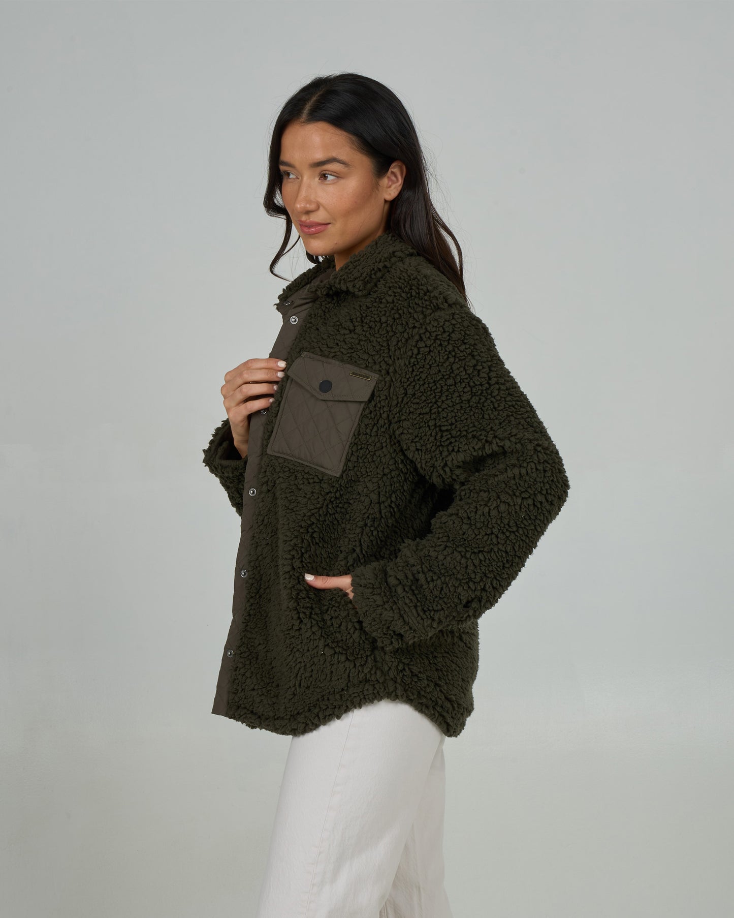 Calm Seas Shacket - Dark Olive