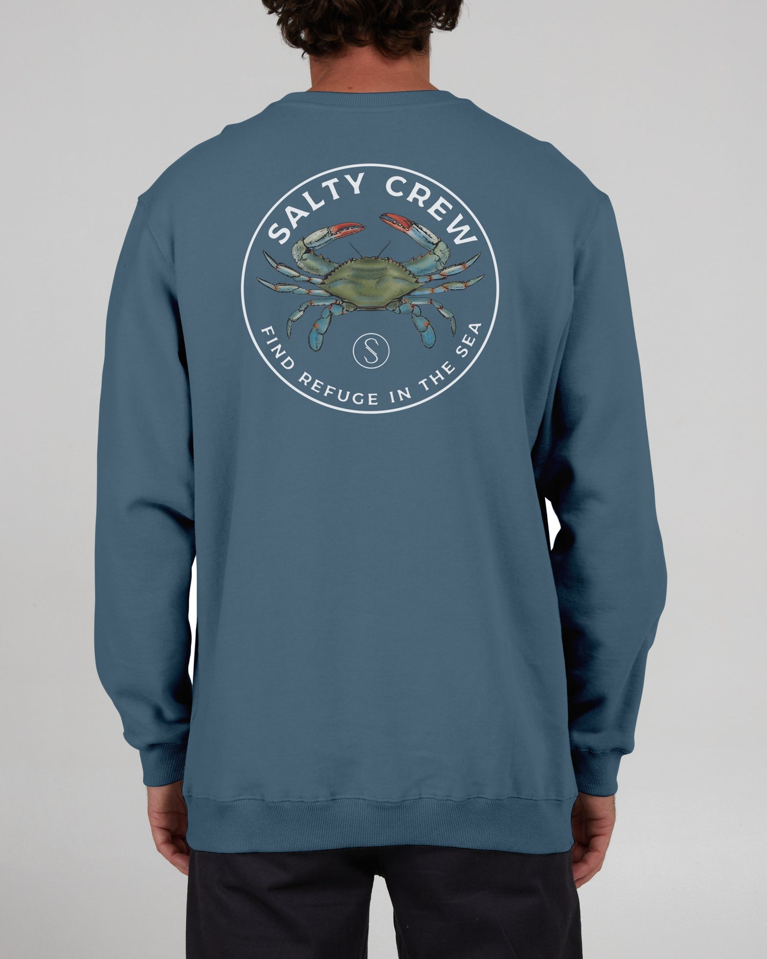 Salty Crew Heren - Blue Crabber Crew Fleece - Leisteen