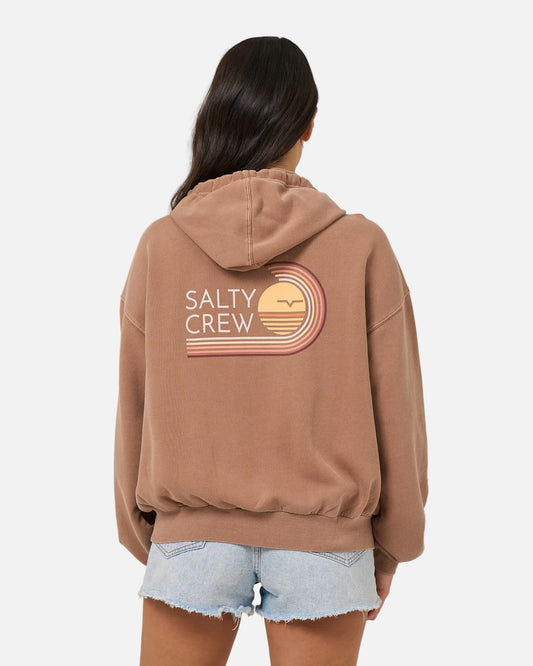 Ombre Wave Hooded Zip - Mocha