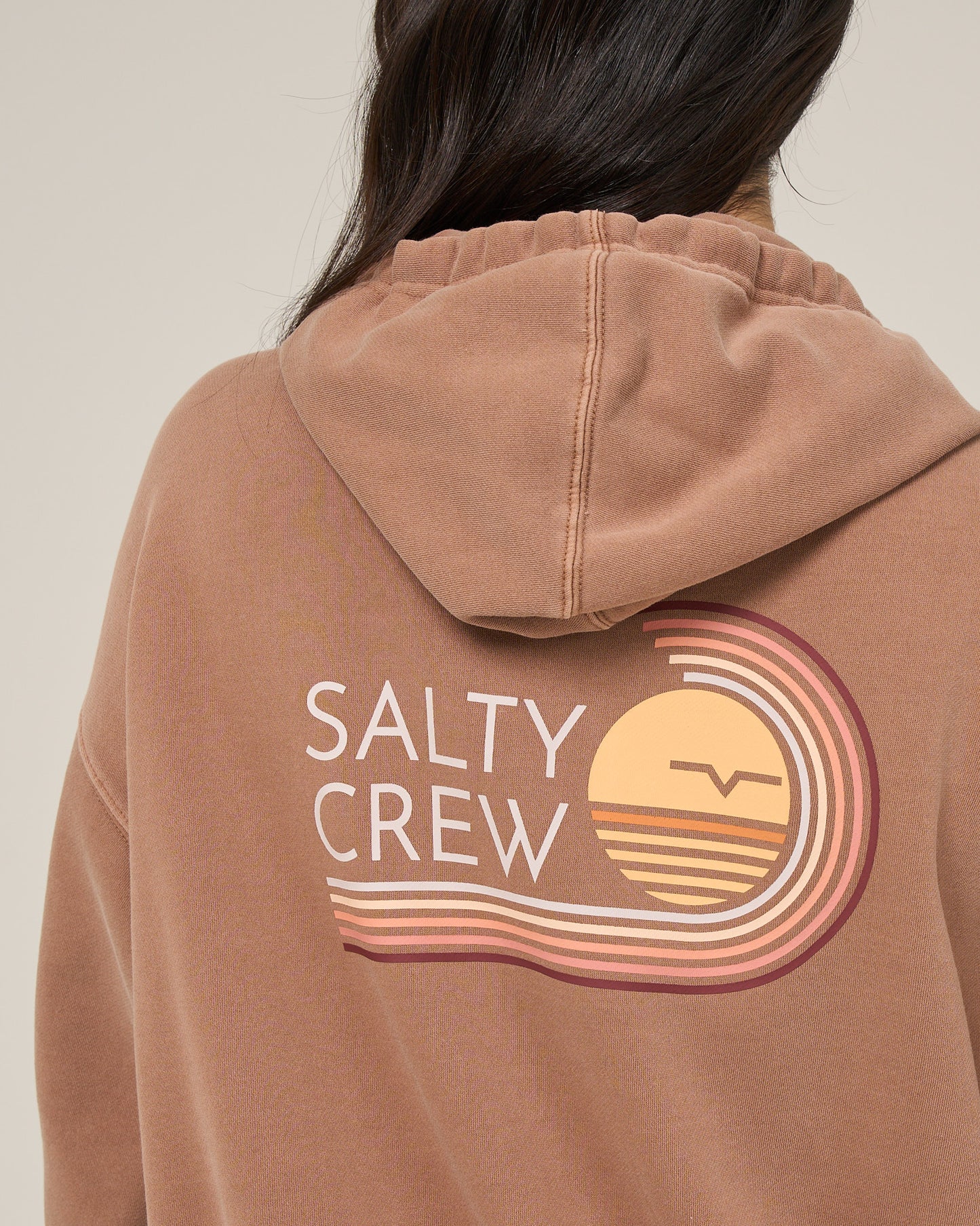 Ombre Wave Hooded Zip - Mocha