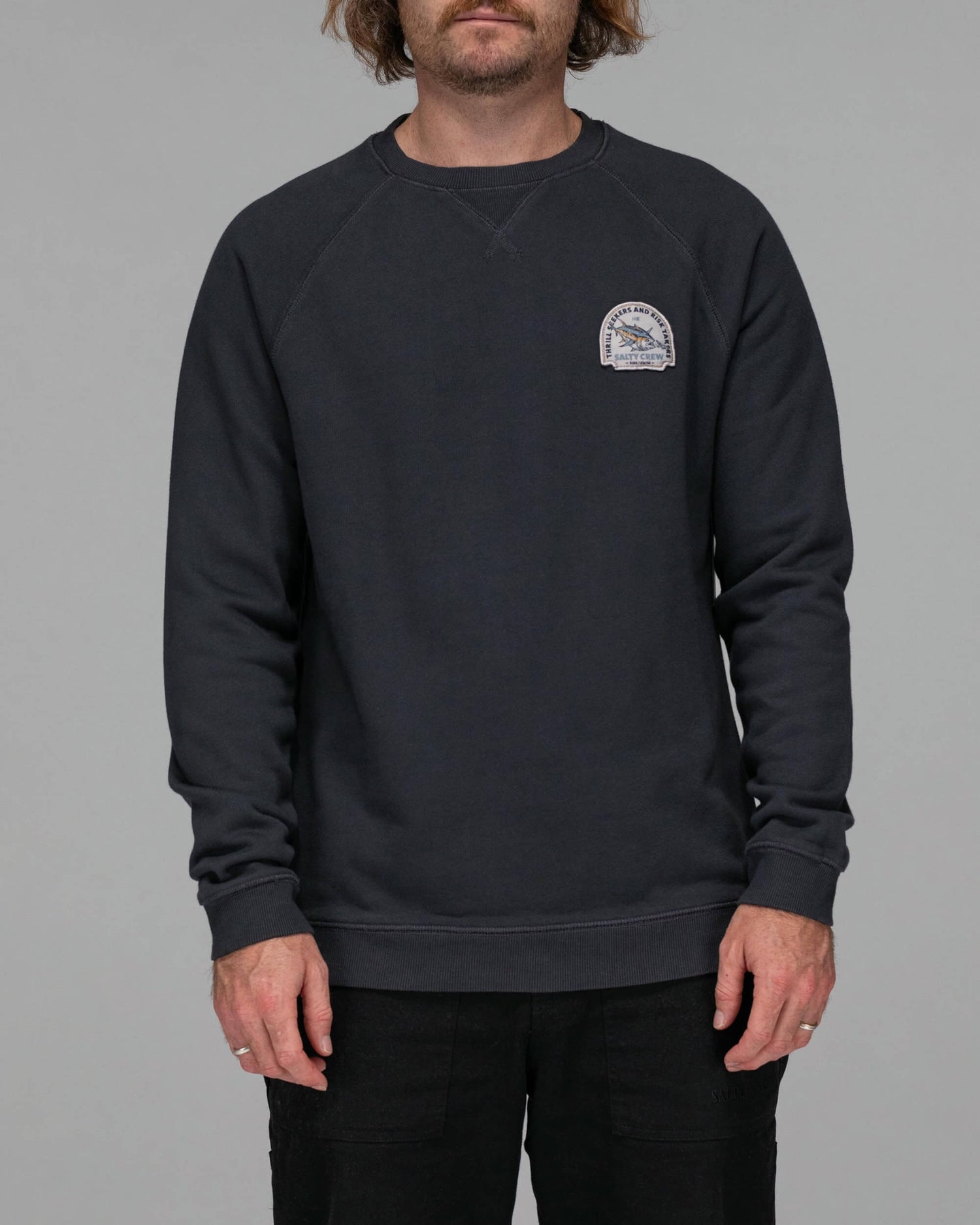 Salty crew FLEECE STANDARD CHASER VINTAGE CREW FLEECE - Pigment Black in Pigment Black