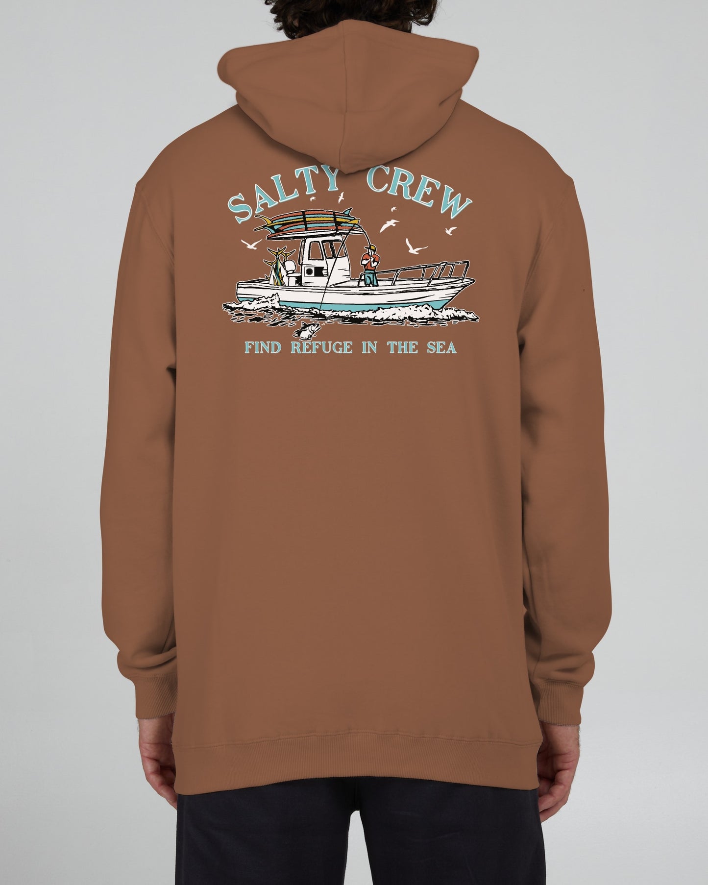 Salty Crew Hombres - Fish On Hood Fleece - Sierra