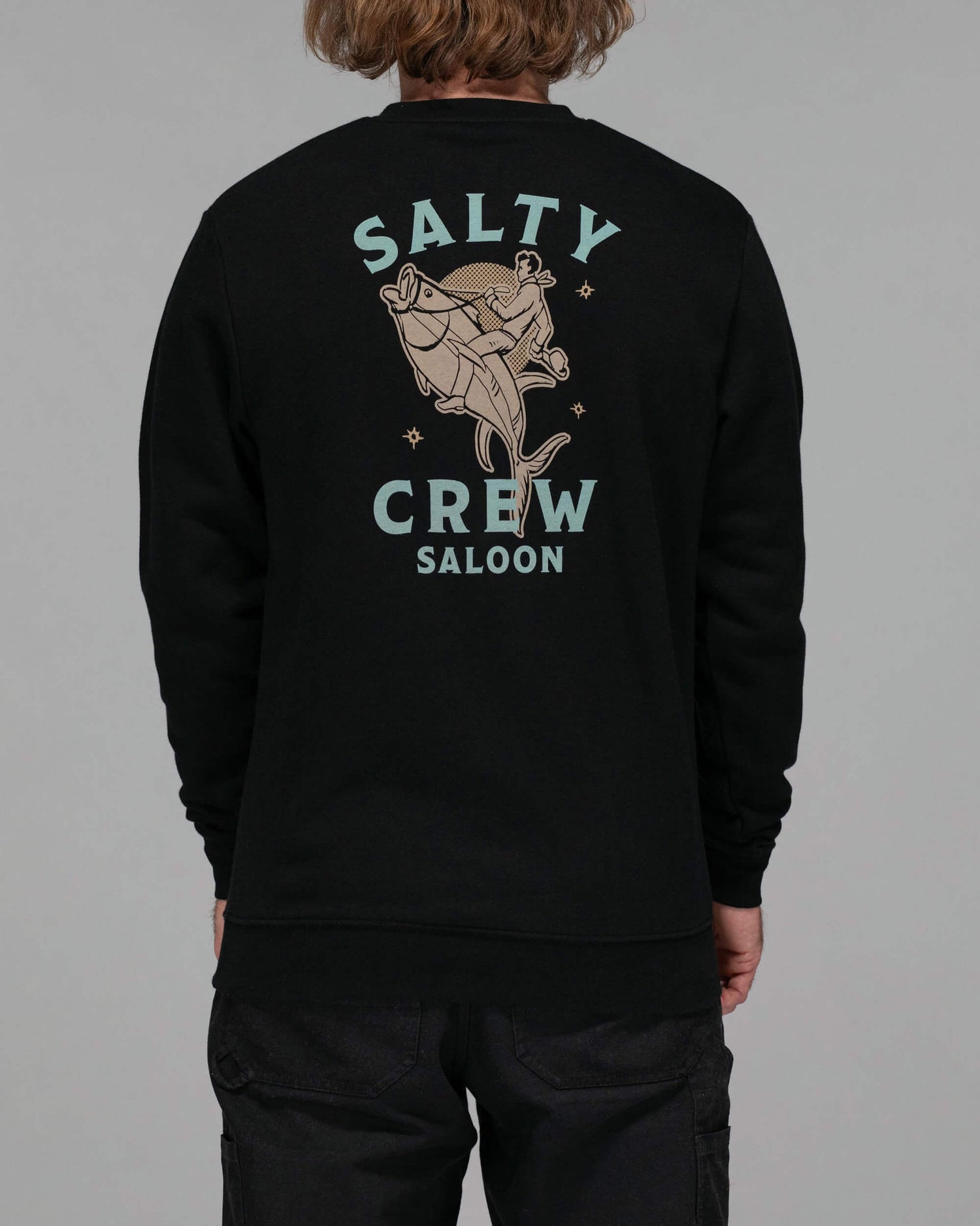 Salty crew FLEECE STANDARD SALOON CREW FLEECE - Black in Black