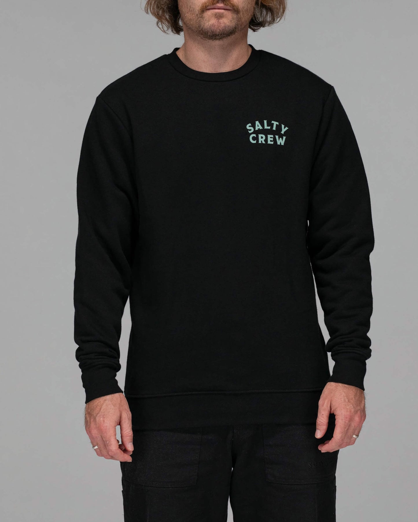 Salty crew FLEECE STANDARD SALOON CREW FLEECE - Black in Black