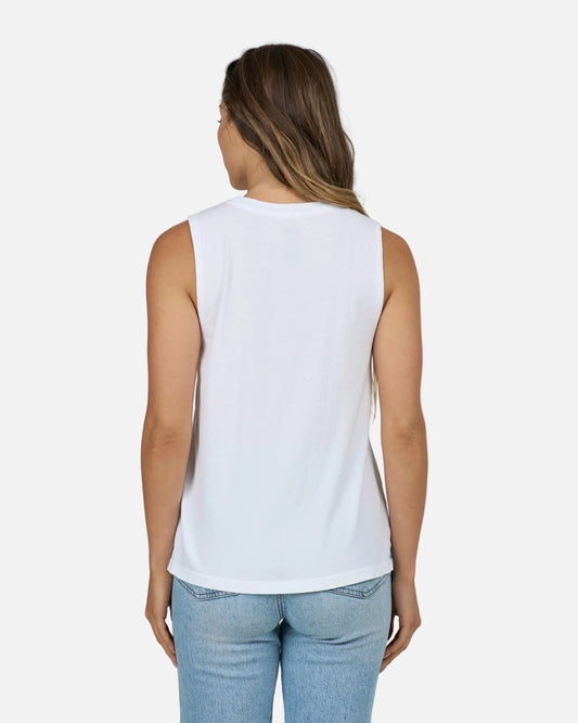 Keyhole Muscle Tank - White