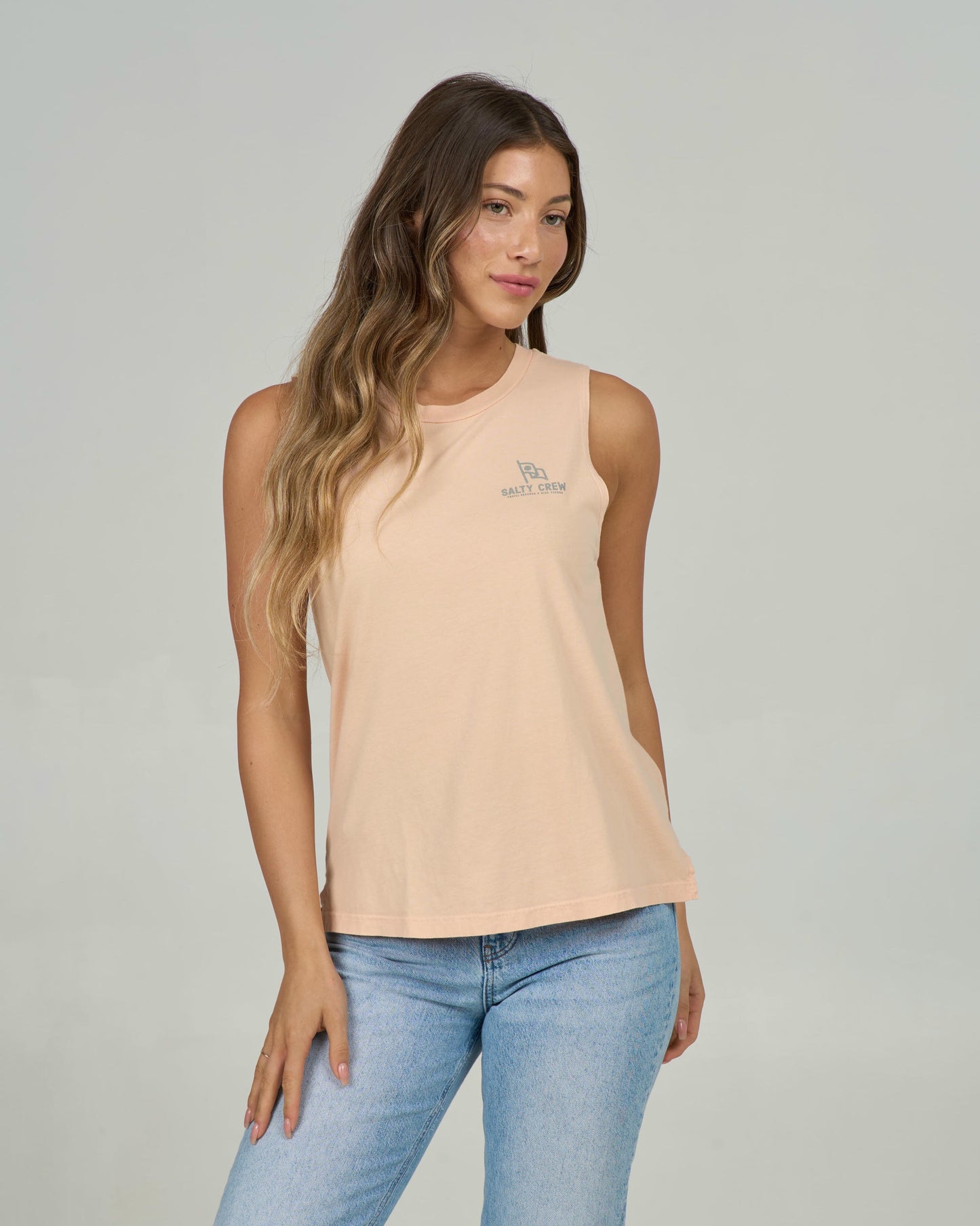 Flying High Muscle Tank - Apricot