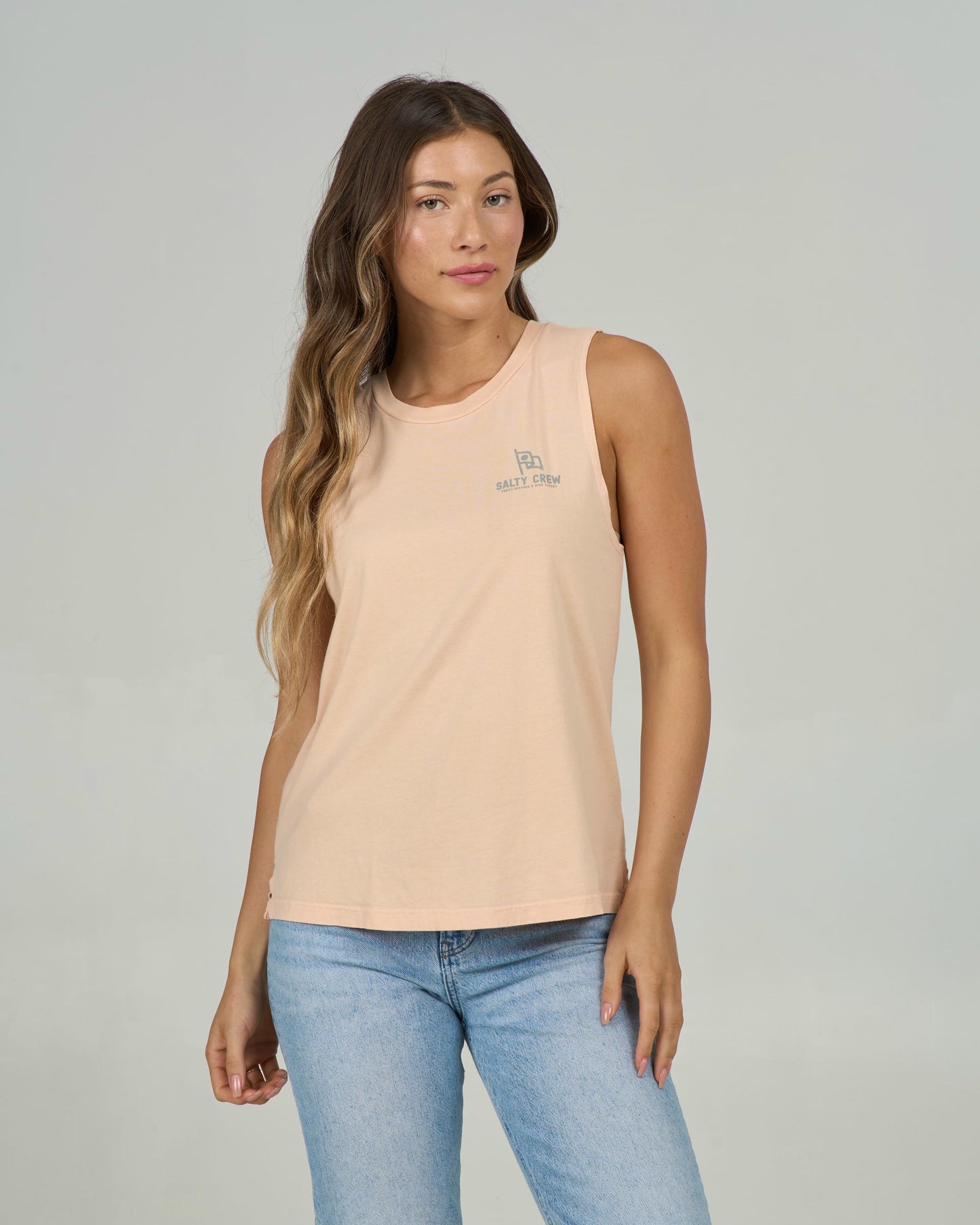 Flying High Muscle Tank - Apricot
