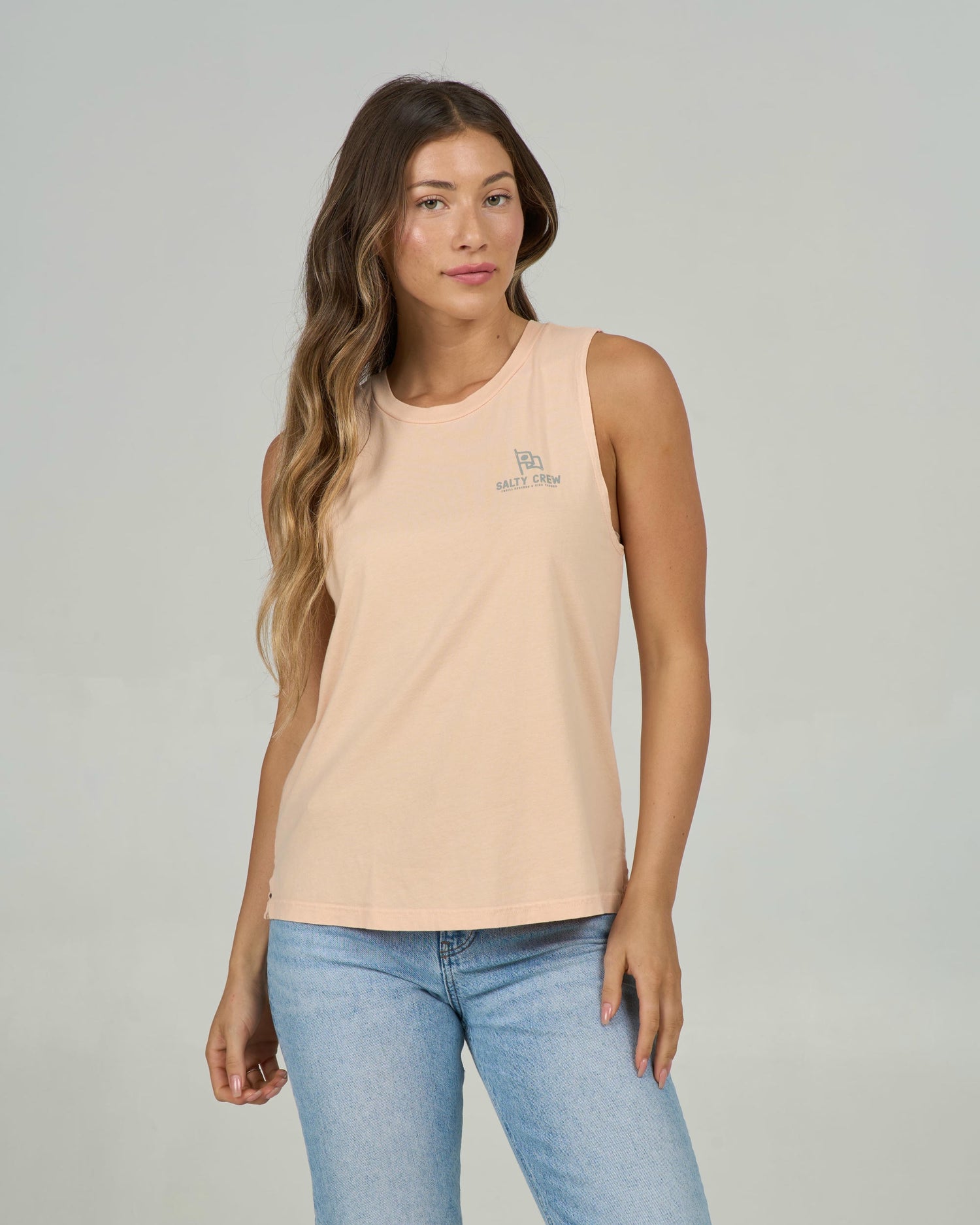Flying High Muscle Tank - Apricot