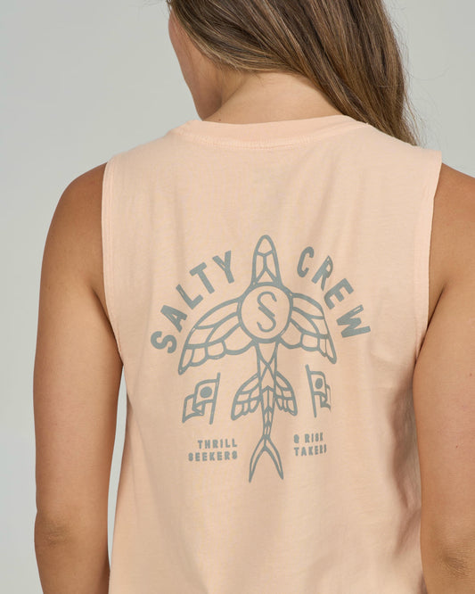 Flying High Muscle Tank - Apricot