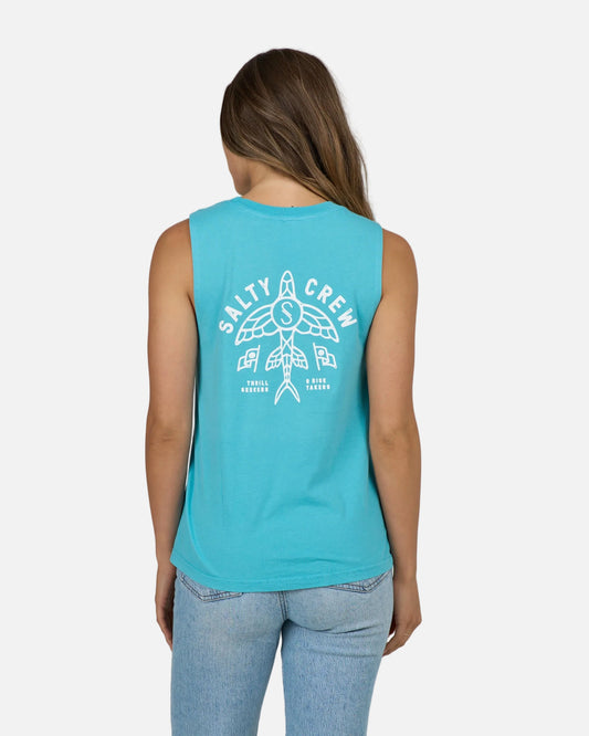 Flying High Muscle Tank - Turquoise