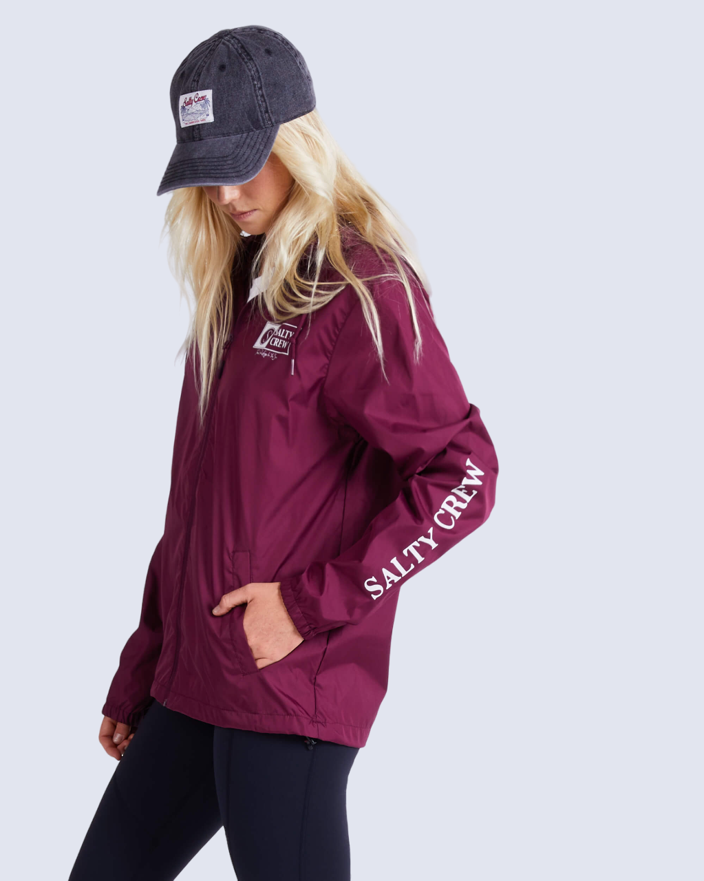 Shop Alpha Windbreaker Maroon Salty Crew Europe