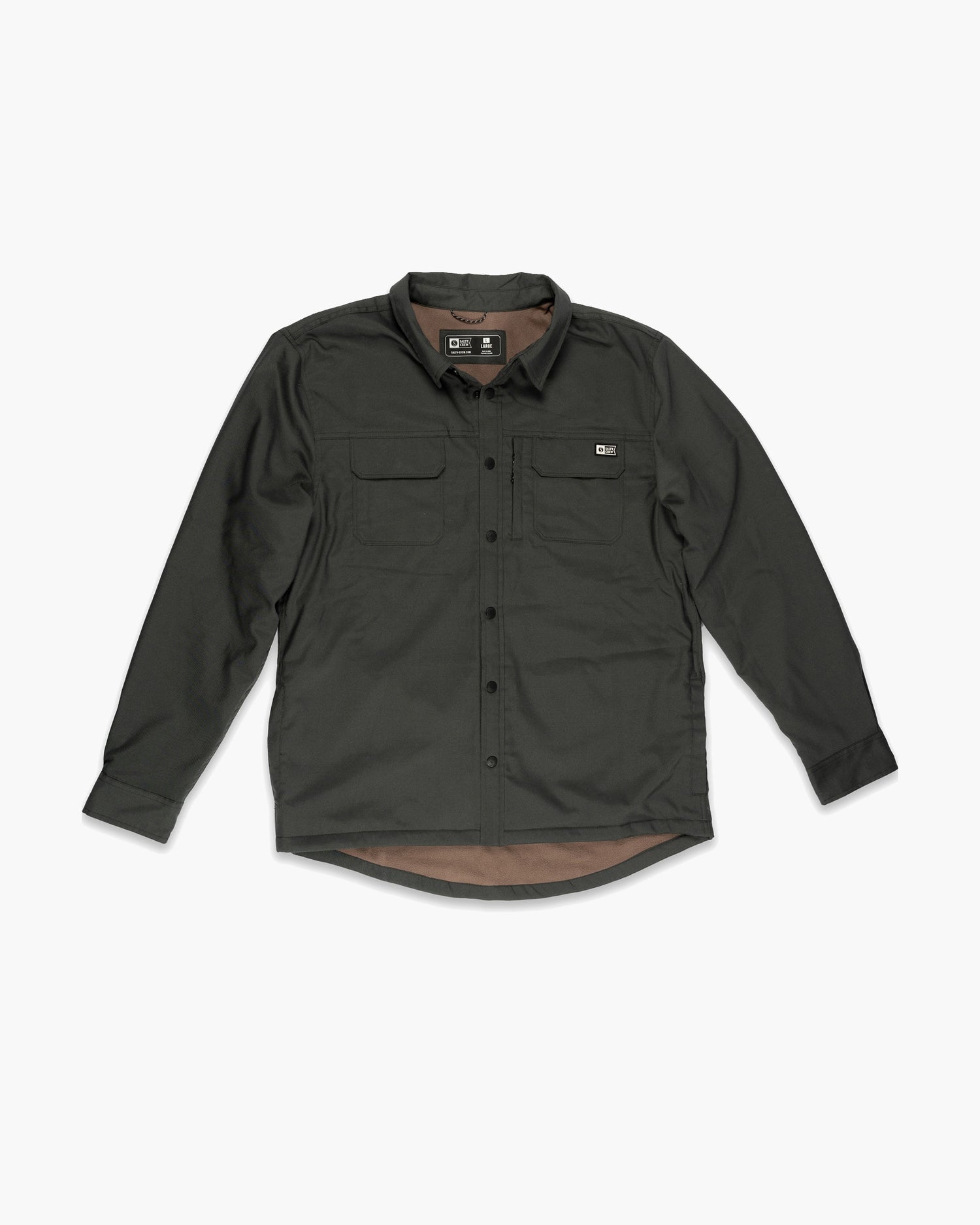 Salty Crew Hombre - Fathom Ls Tech Shacket - Charcoal