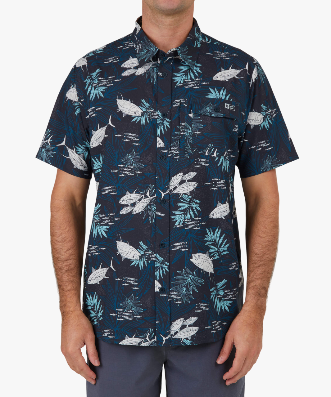 Feeding Frenzy S/S UV Woven - Medianoche