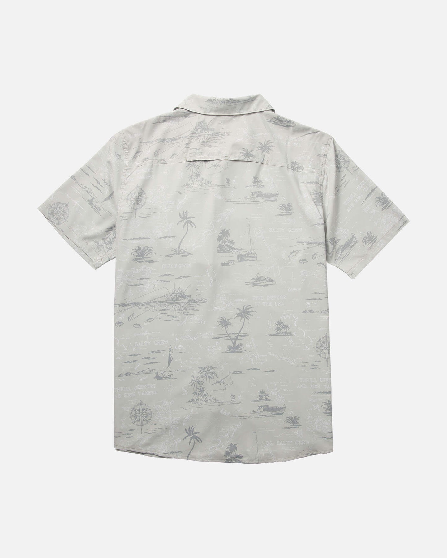 Salty Crew Heren - Seafarer S/S Tech Woven - Lichtgrijs