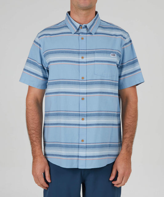 Salty crew WOVEN SHIRTS Cortes S/S Woven - Marine Blue in Marine Blue