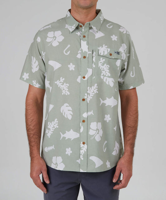 Salty Crew Hombres - Shoots S/S Tech Woven - Dusty Sage