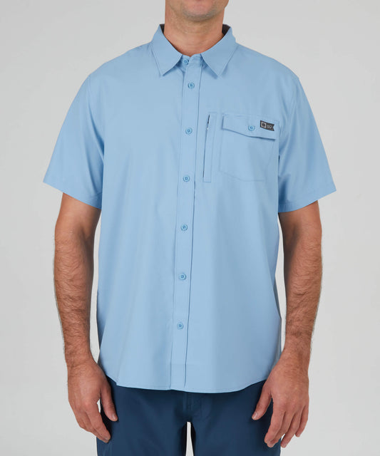 Salty Crew Hombres - Offshore S/S Tech Woven - Marino Blue