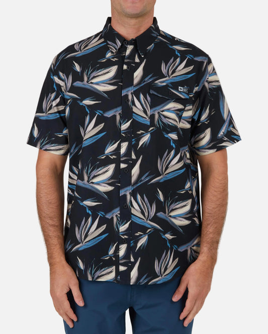 Floral Flyer Ss Tech Woven - Black