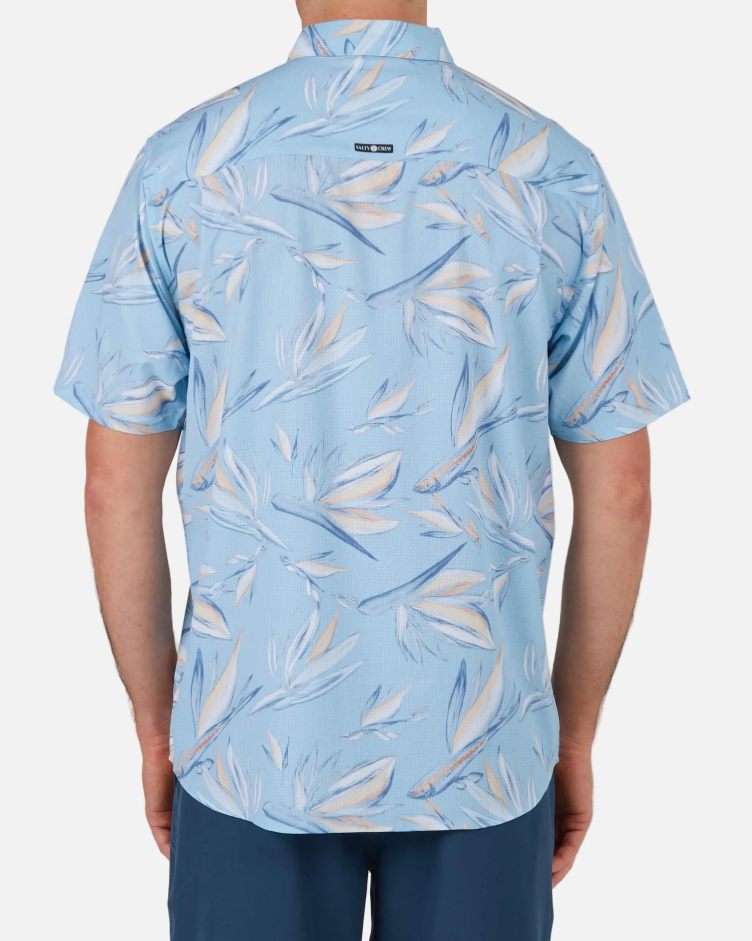 Floral Flyer Ss Tech Woven - Light Blue