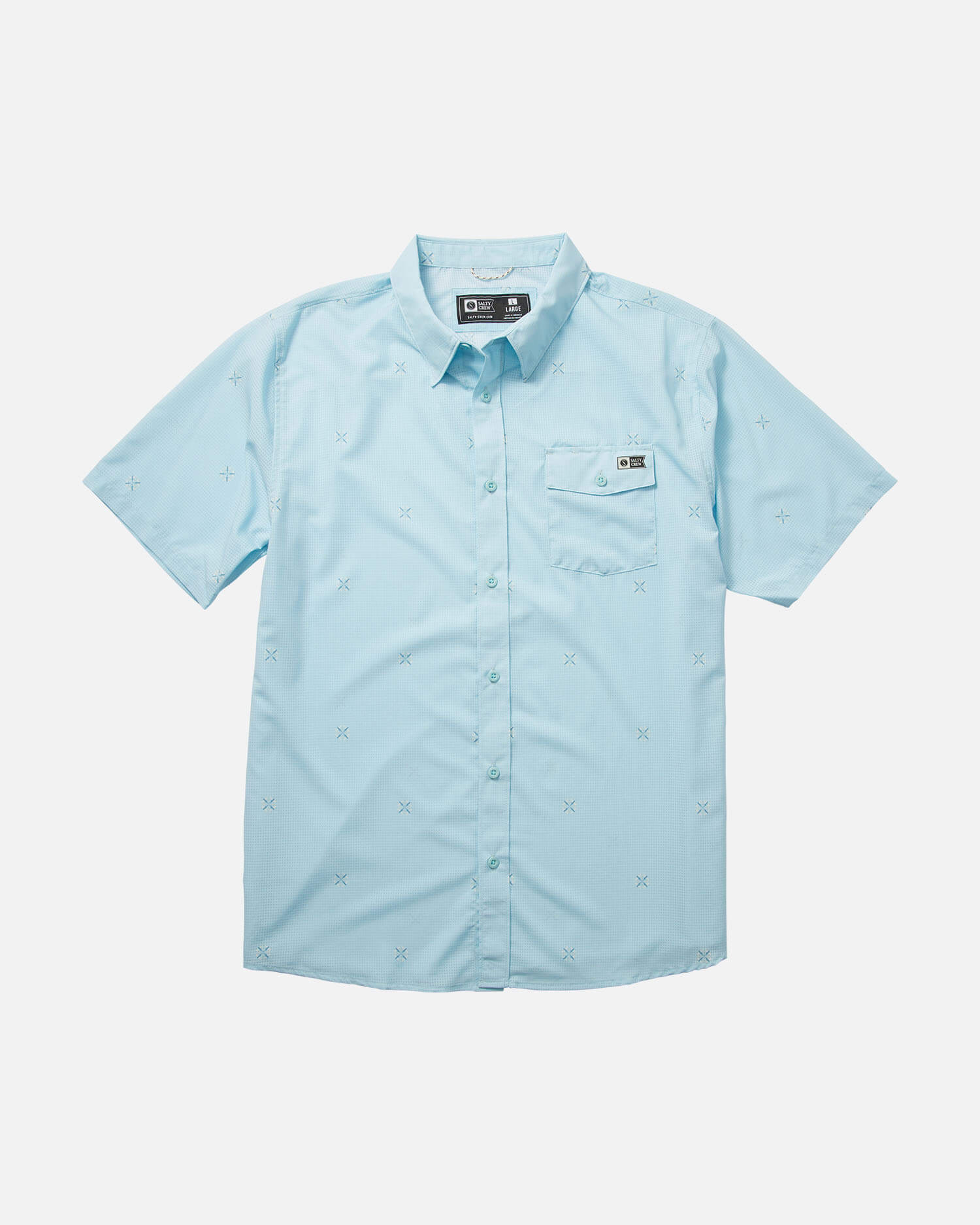 Salty Crew Men - Sailfin Ss Perf Woven - Sea Blue