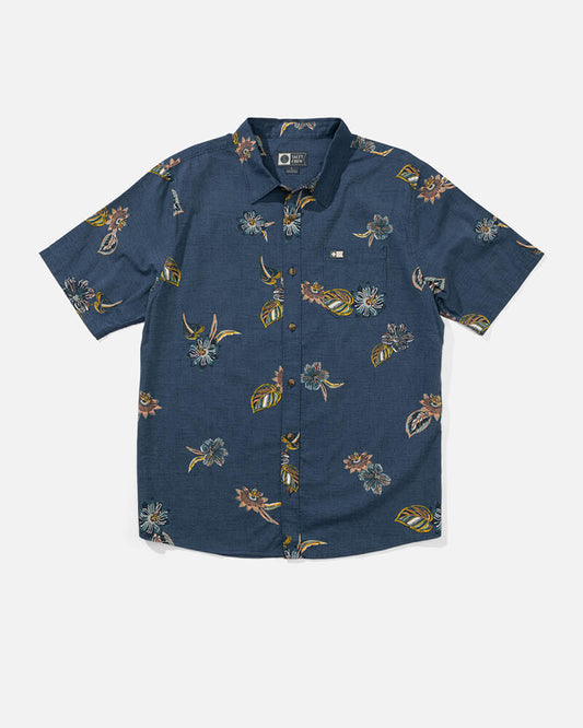 Session Ss Button Up - Channel Blue