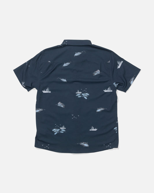 Breezer Perf Button Up - Midnight Navy