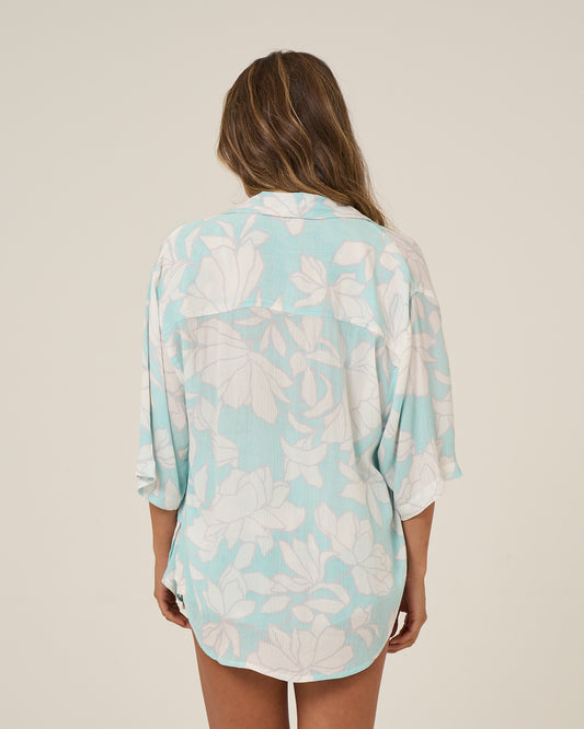 Rose Parade Tunic - Aquamarine