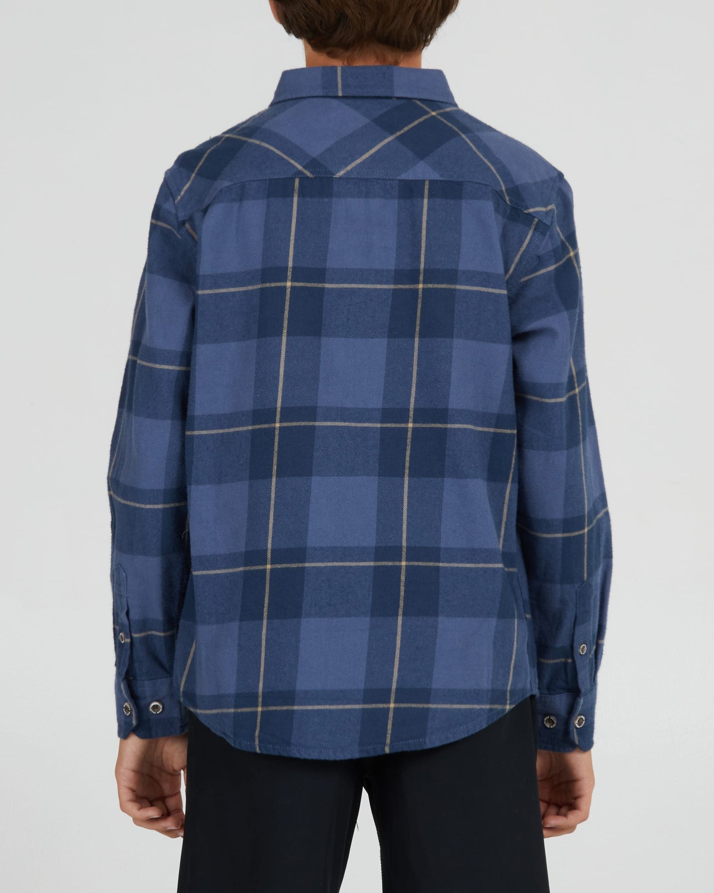 Salty crew WOVEN SHIRTS FIRST LIGHT BOYS L/S FLANNEL - NAVY/BLUE in NAVY/BLUE