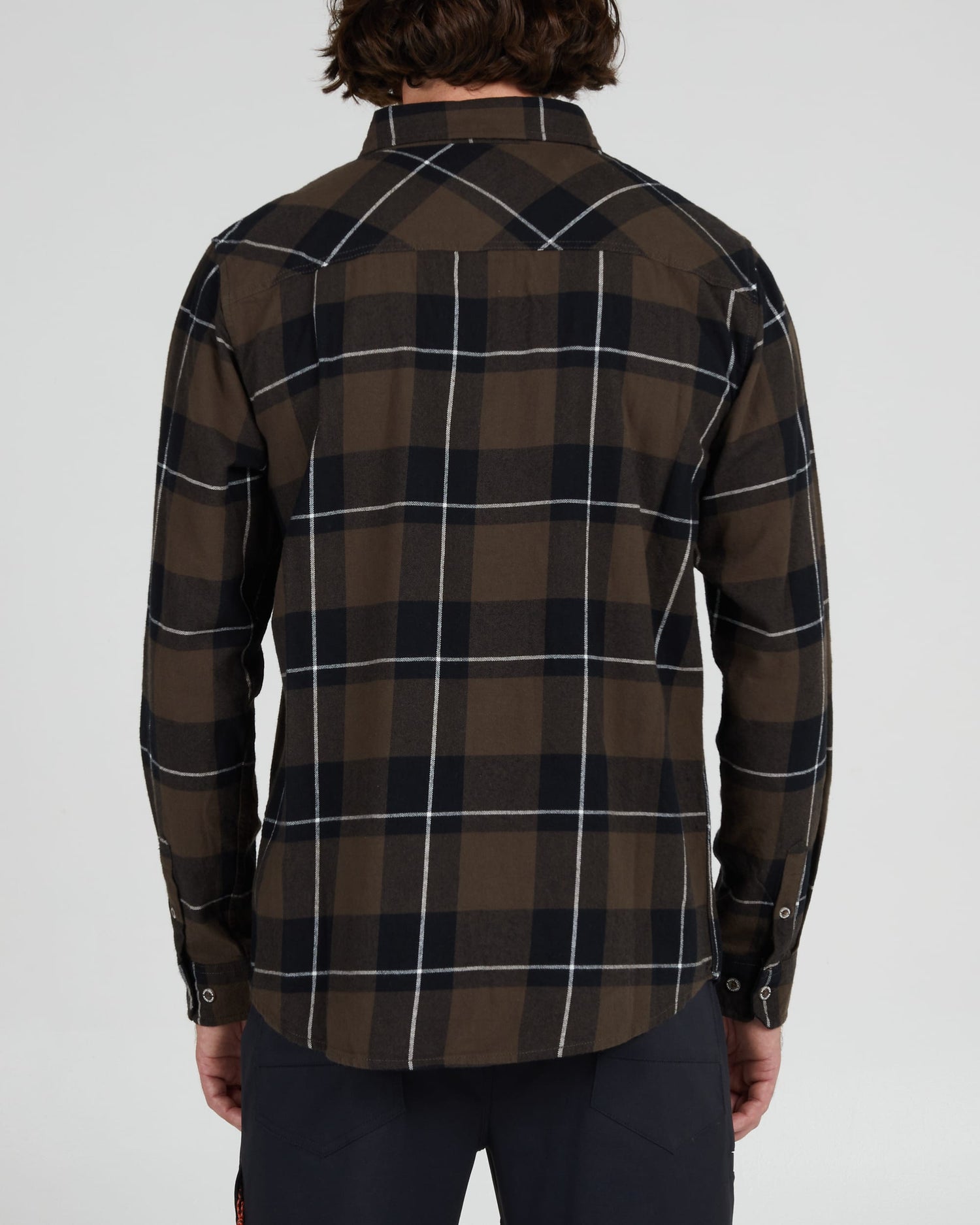 Salty crew WOVEN SHIRTS FIRST LIGHT FLANNEL - Black/Brown in Black/Brown