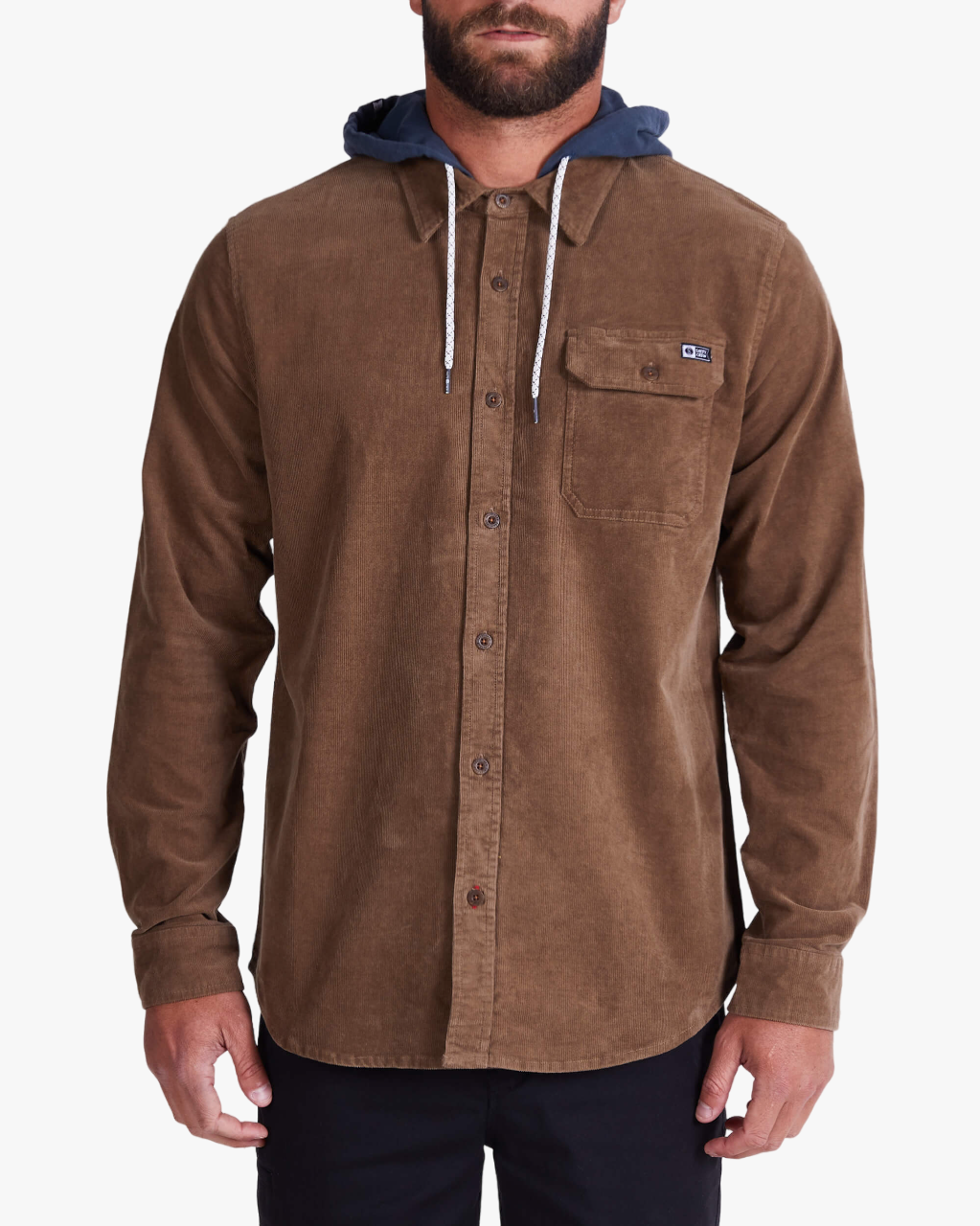 Camicia con cappuccio Finback Corduroy L/S - Terra