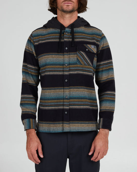 Salty crew WOVEN CAMISOLAS OUTSKIRTS FLANNEL - Black em Black