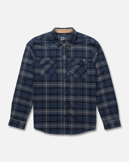 Fathom Ls Tech Flannel - Navy Khaki