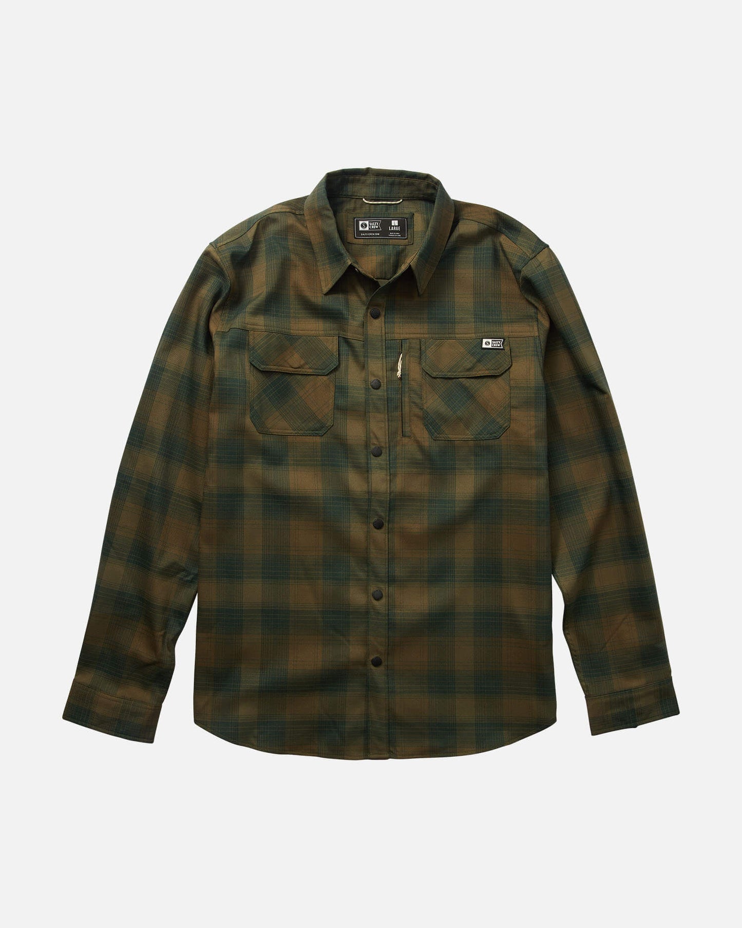 Salty Crew Heren - Fathom Ls Tech Flannel - Olijf