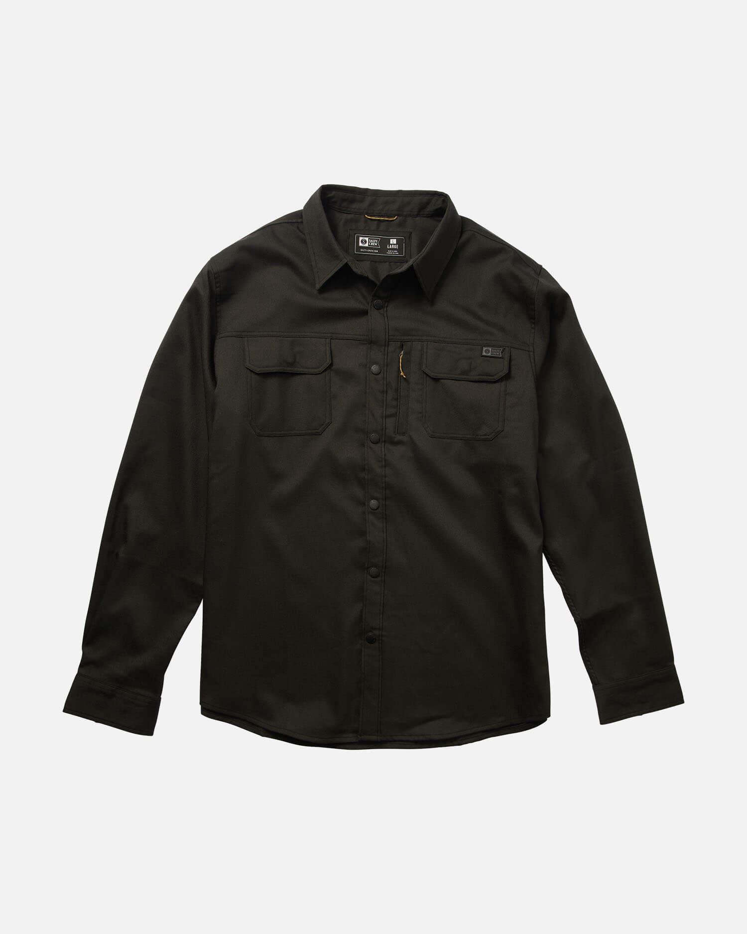 Salty Crew Hombre - Fathom Ls Tech Flannel - Solid Black