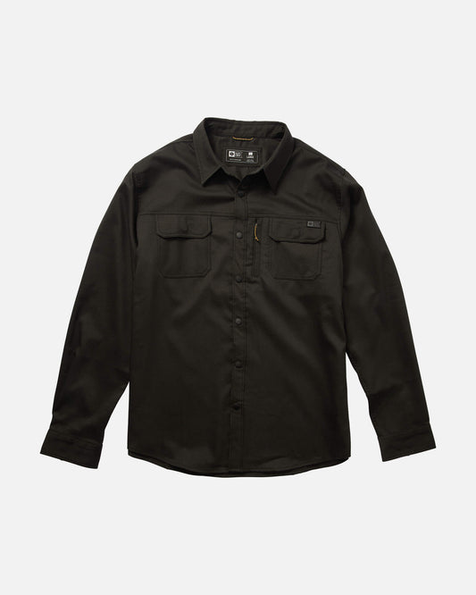 Salty Crew Heren - Fathom Ls Tech Flannel - Effen Black