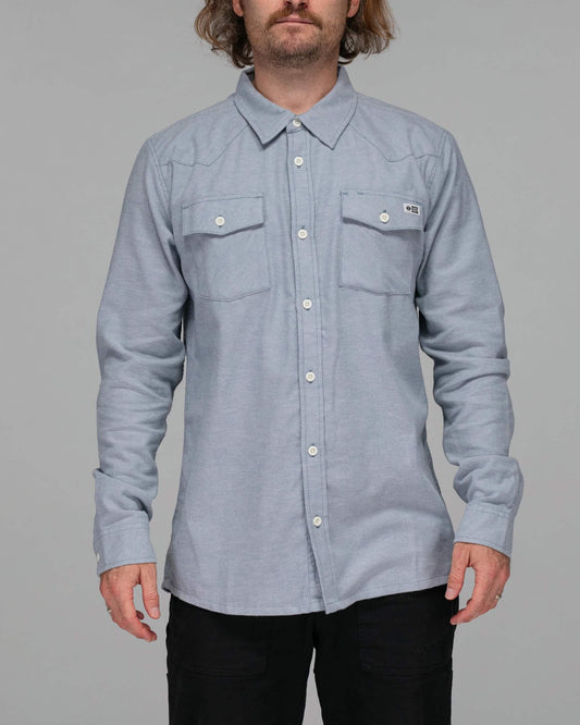 Salty crew WOVEN SHIRTS RANCHERO FLANNEL - Slate in Slate