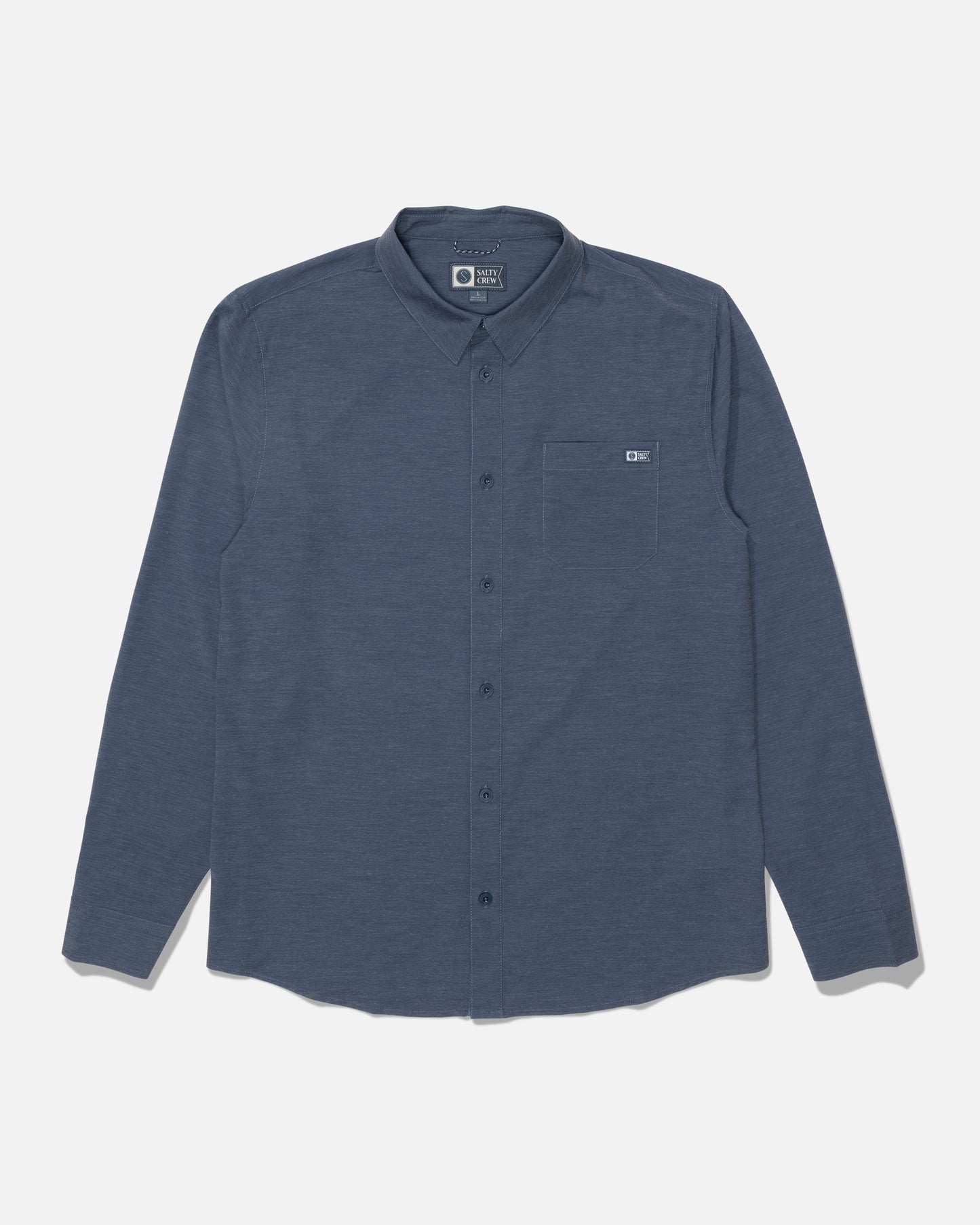 Drifter Ls Uv Button Up - Navy/Grey