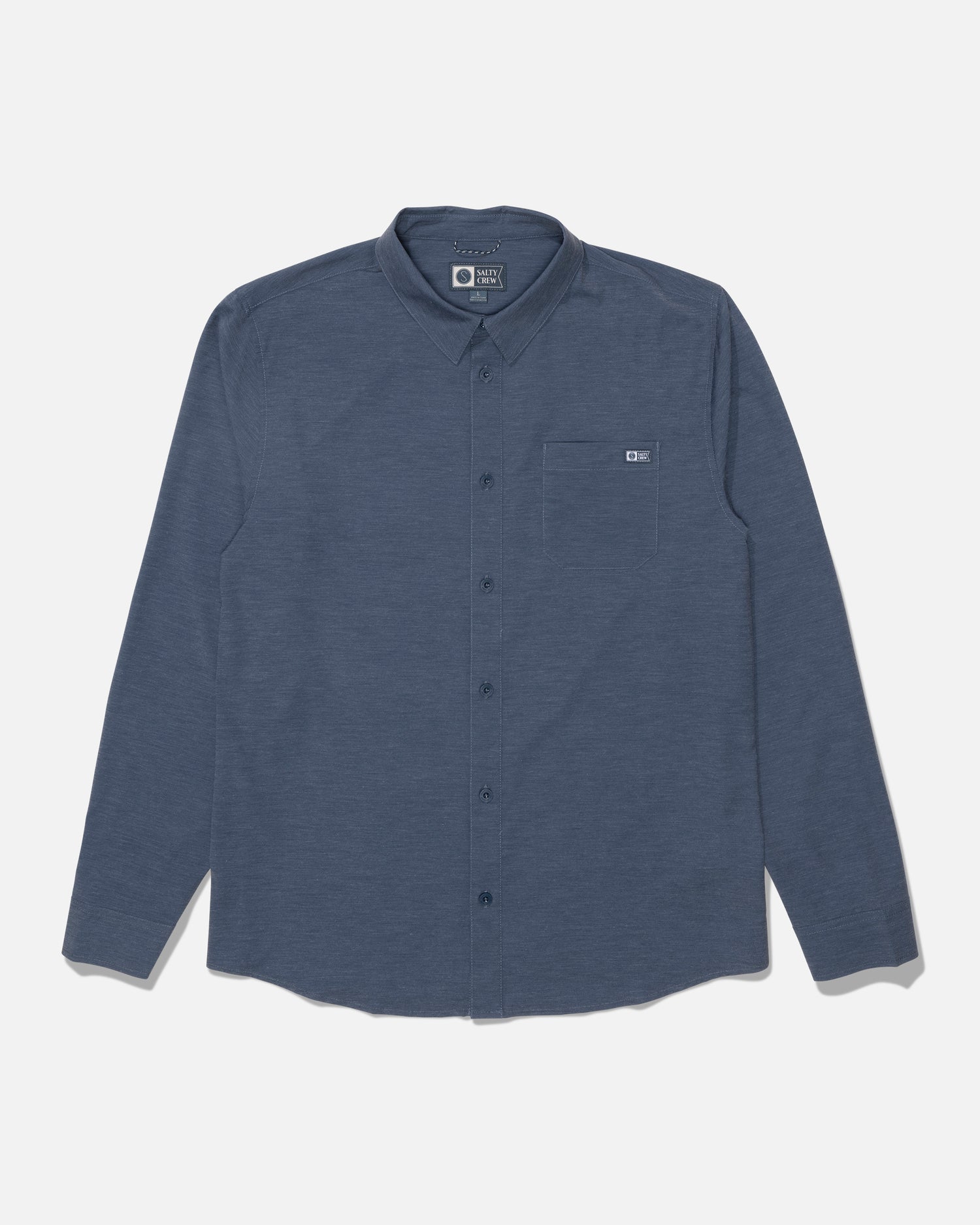 Drifter Ls Uv Button Up - Navy/Grey