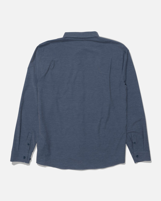 Drifter Ls Uv Button Up - Navy/Grey