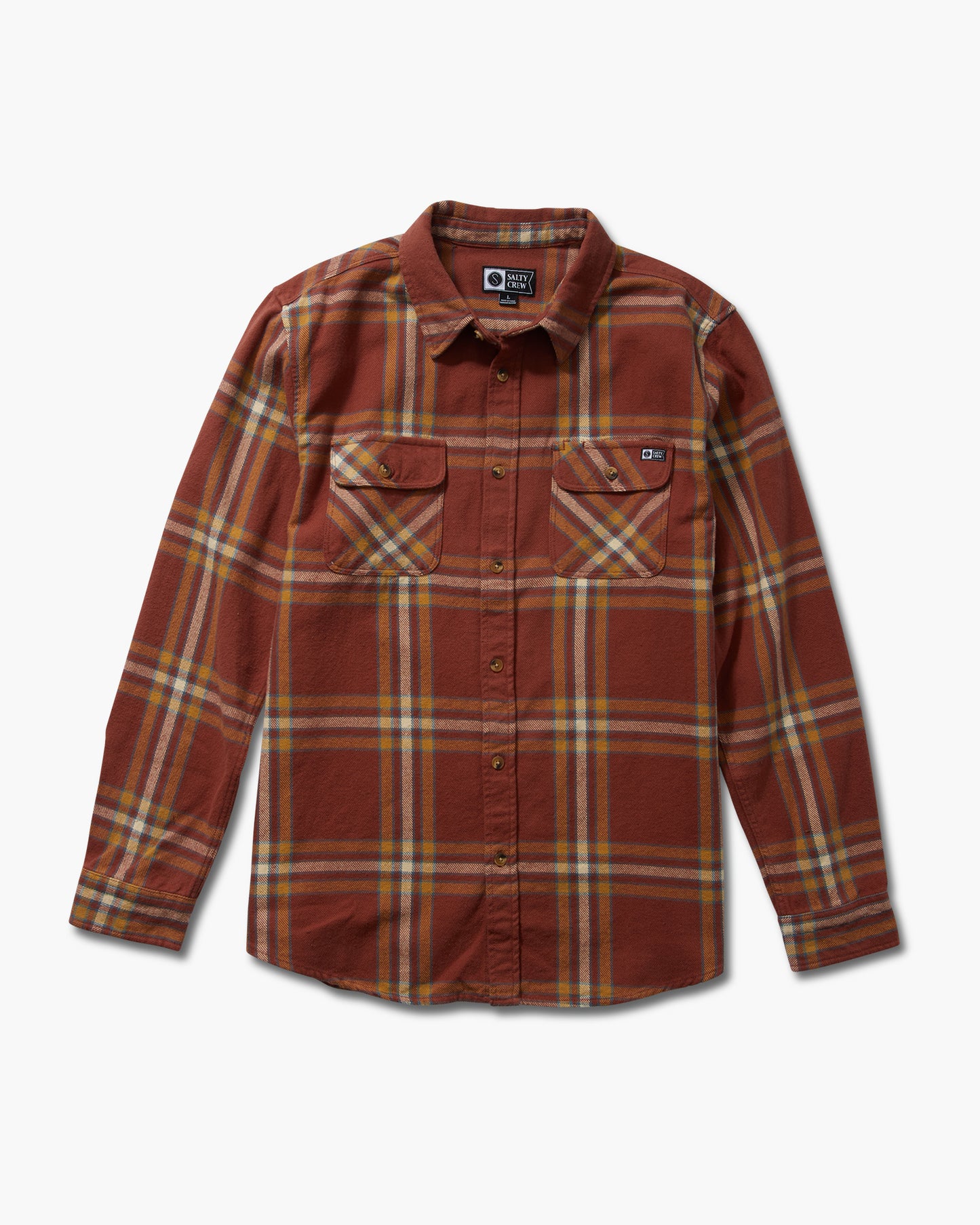 Salty Crew - Landfall L/S Flanella - Brick Red