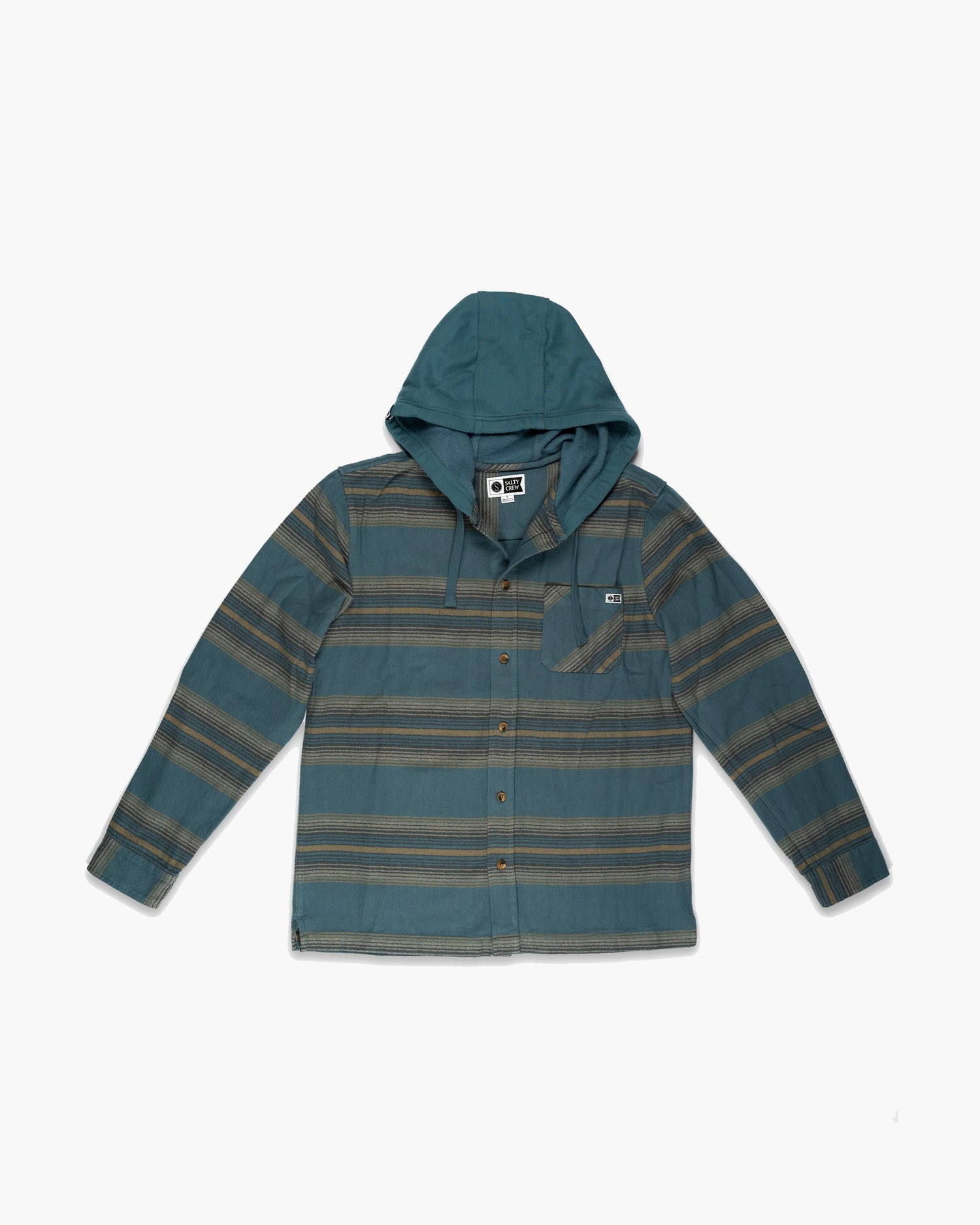 Salty Crew Uomo - Flanella con cappuccio Outback - Acciaio Blue